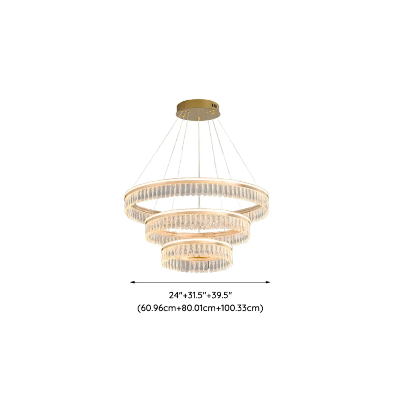 Dimmable Circle Gold Crystal Modern LED Chandeliers