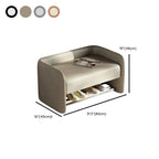 Living Room Pine Wood Upholstered Storage Bench with Backrest