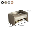 Living Room Pine Wood Upholstered Storage Bench with Backrest