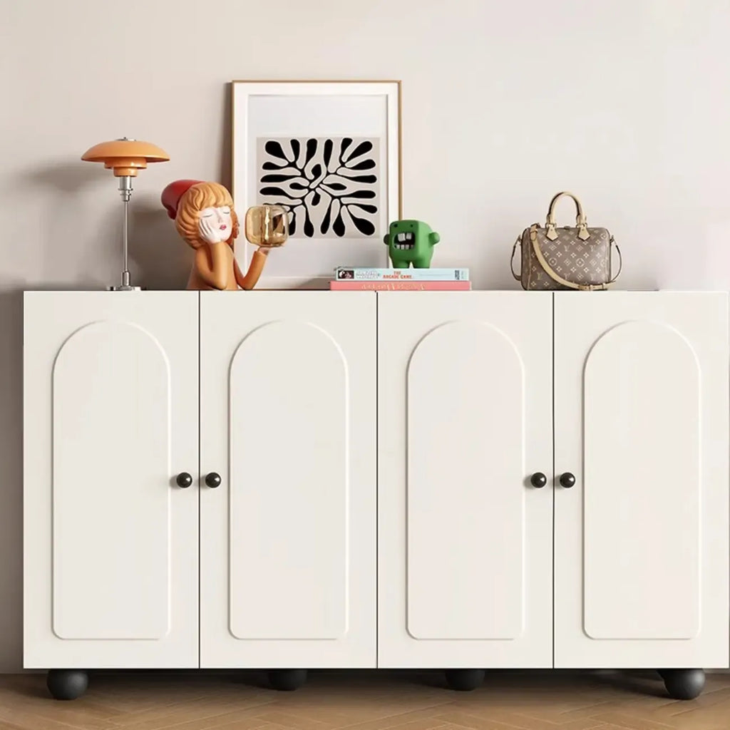 Chic Adjustable Shelves Wood Shoe Cabinet in White/Black