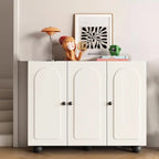 Chic Adjustable Shelves Wood Shoe Cabinet in White/Black