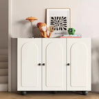 Chic Adjustable Shelves Wood Shoe Cabinet in White/Black