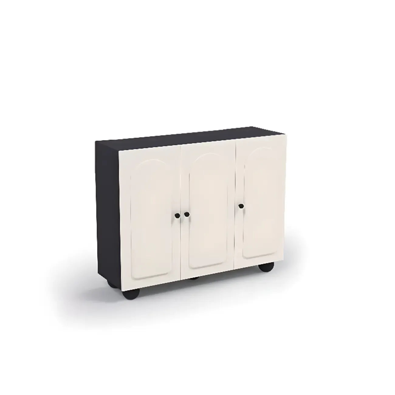 Chic Adjustable Shelves Wood Shoe Cabinet in White/Black