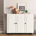 Chic Adjustable Shelves Wood Shoe Cabinet in White/Black