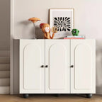 Chic Adjustable Shelves Wood Shoe Cabinet in White/Black