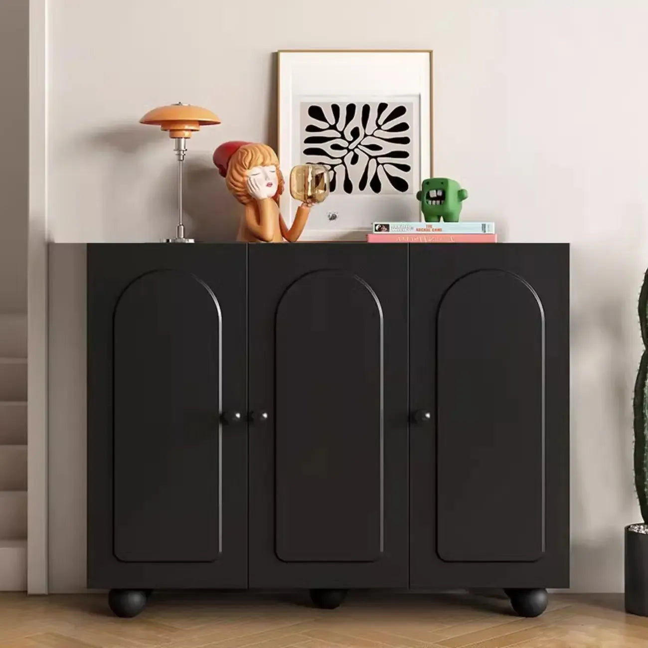 Chic Adjustable Shelves Wood Shoe Cabinet in White/Black