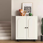 Chic Adjustable Shelves Wood Shoe Cabinet in White/Black