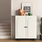 Chic Adjustable Shelves Wood Shoe Cabinet in White/Black