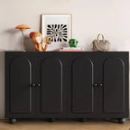 Chic Adjustable Shelves Wood Shoe Cabinet in White/Black