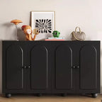 Chic Adjustable Shelves Wood Shoe Cabinet in White/Black