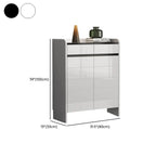 Sturdy Modern White Faux Wood Shoe Cabinet with Drawers