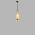 Adjustable Stone Metal Cylinder Pendant Light