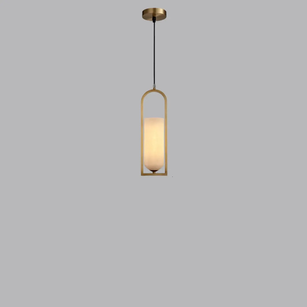 Adjustable Stone Metal Cylinder Pendant Light