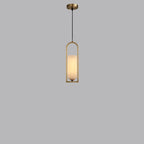 Adjustable Stone Metal Cylinder Pendant Light