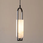 Adjustable Stone Metal Cylinder Pendant Light