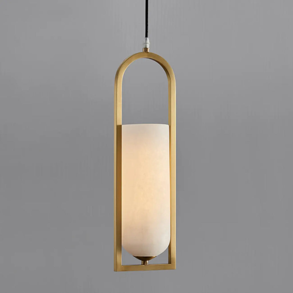 Adjustable Stone Metal Cylinder Pendant Light