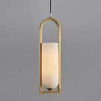 Adjustable Stone Metal Cylinder Pendant Light