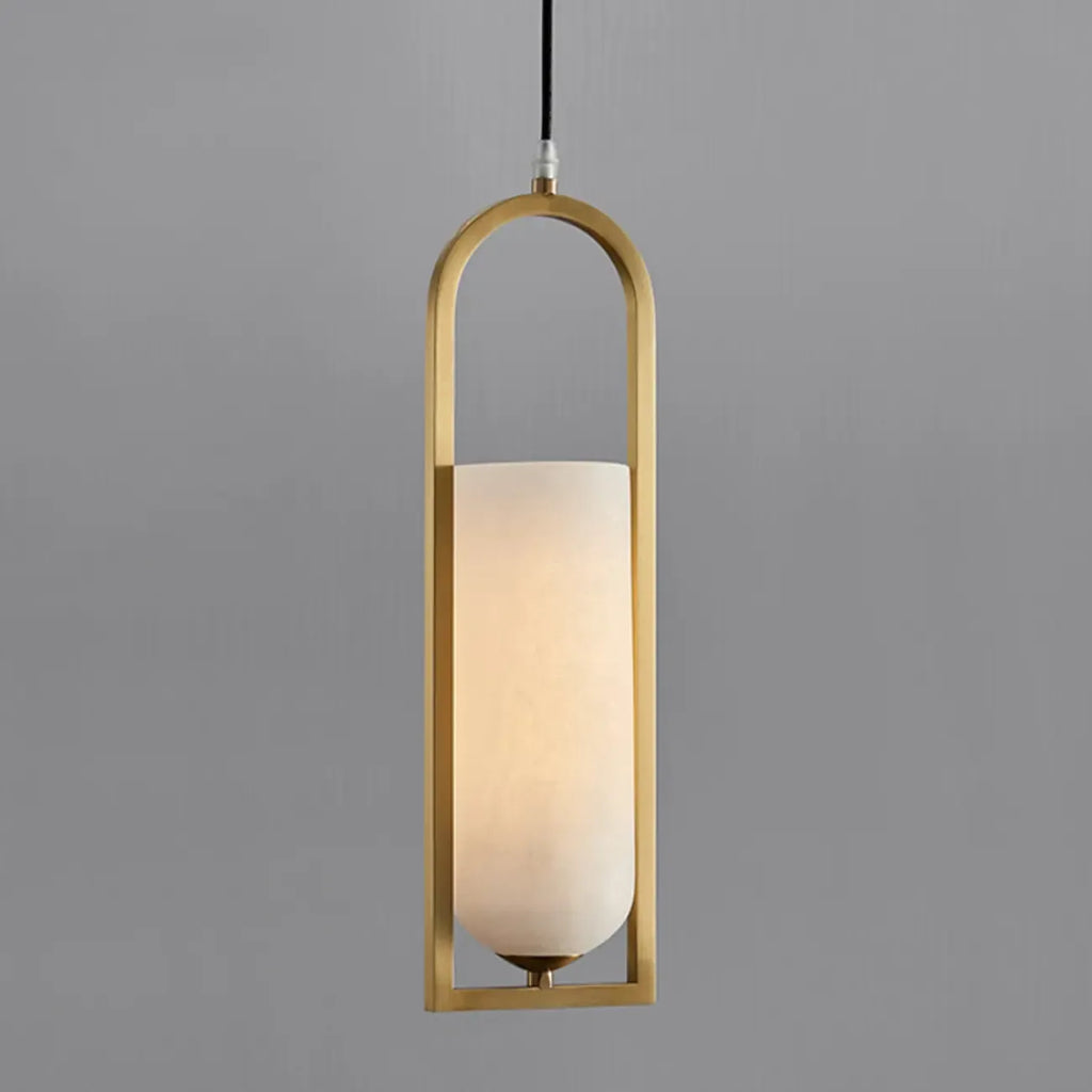 Adjustable Stone Metal Cylinder Pendant Light