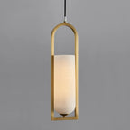 Adjustable Stone Metal Cylinder Pendant Light
