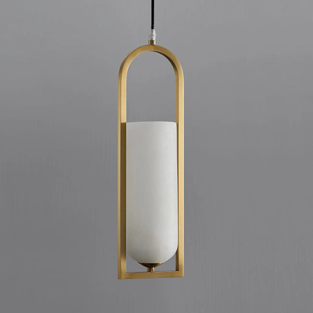 Adjustable Stone Metal Cylinder Pendant Light