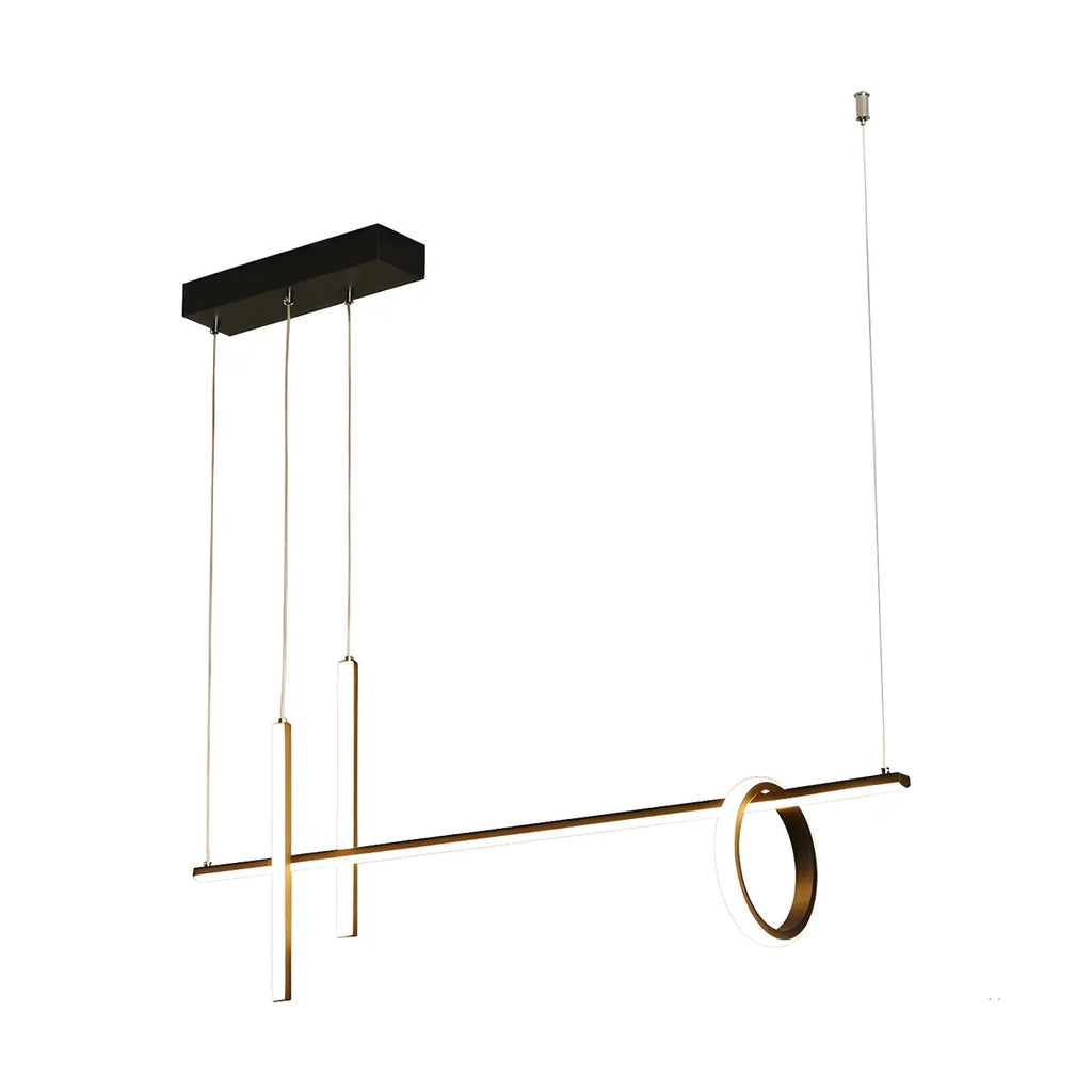 Modern Black LED Linear Kitchen Island Pendant Light