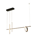 Modern Black LED Linear Kitchen Island Pendant Light