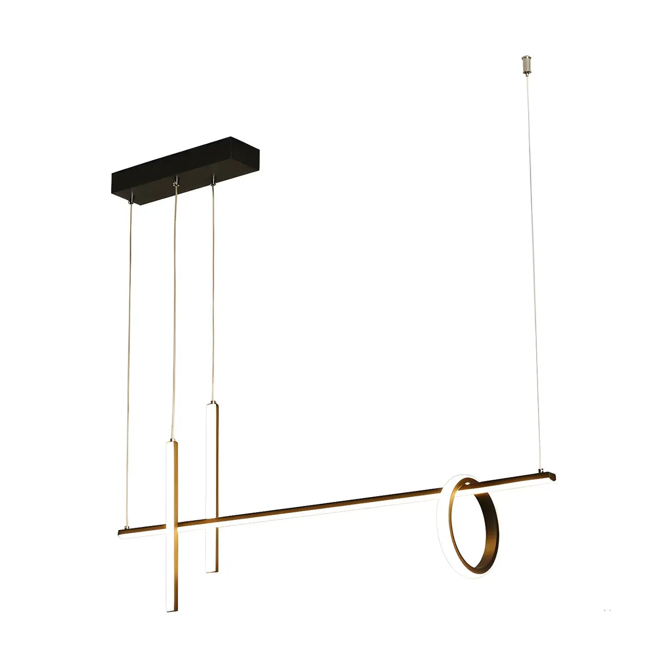 Modern Black LED Linear Kitchen Island Pendant Light