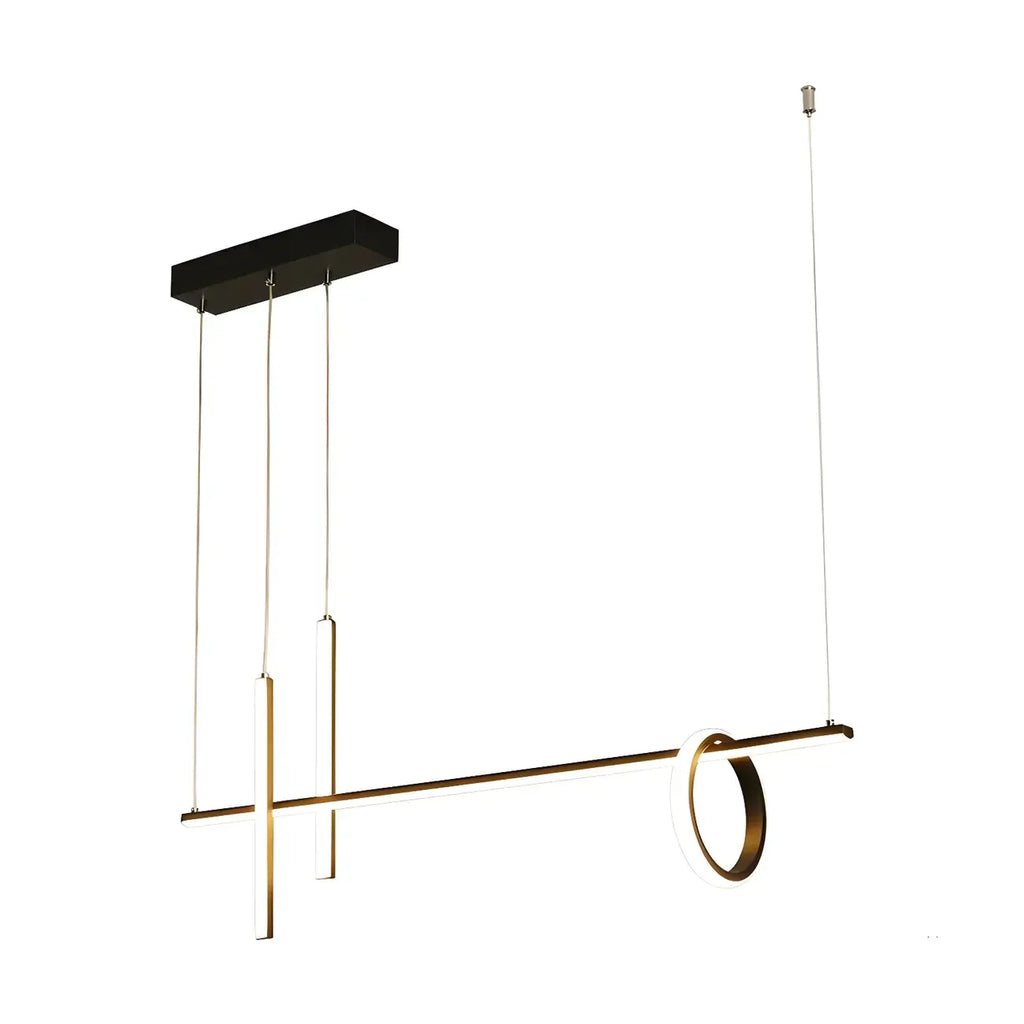 Modern Black LED Linear Kitchen Island Pendant Light