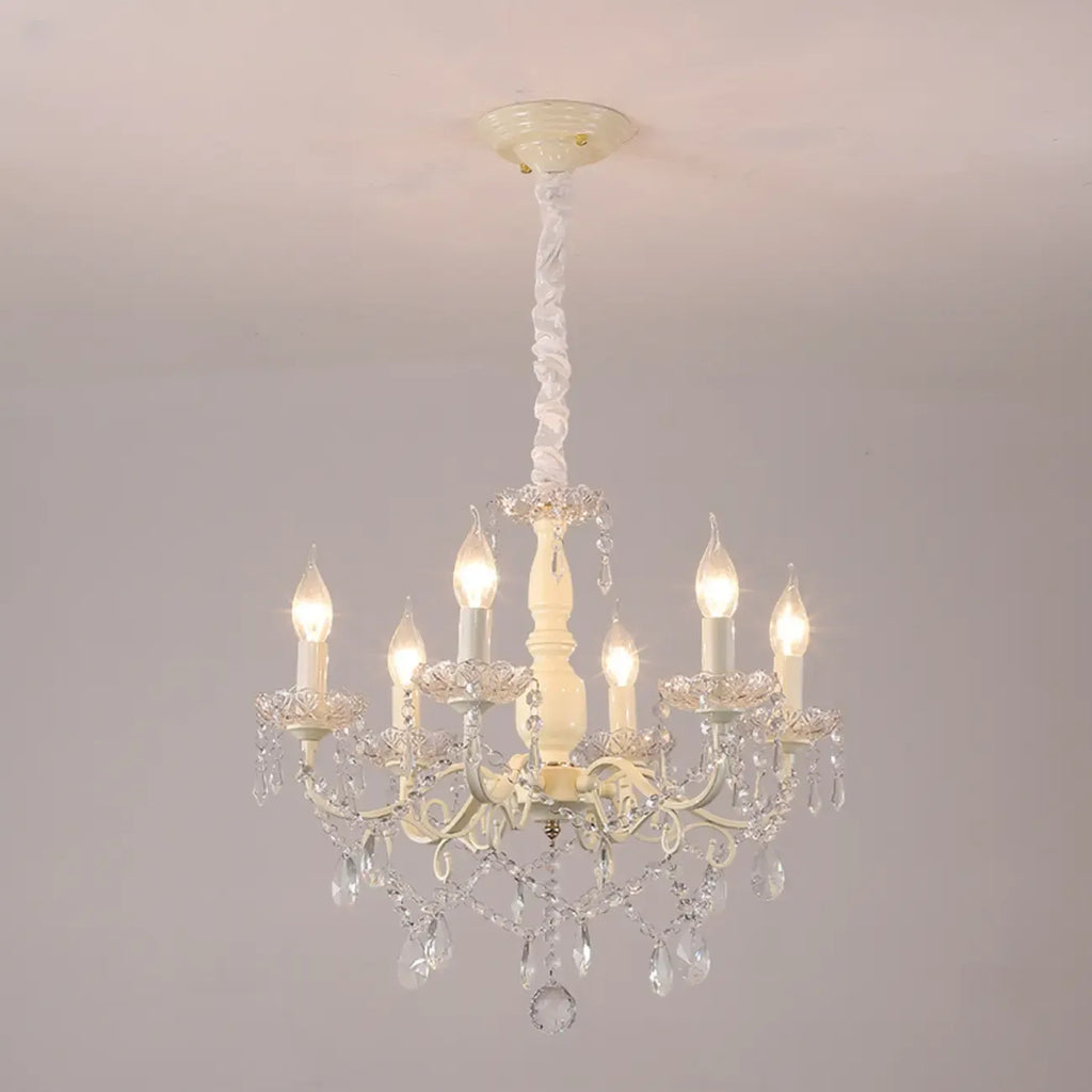 French Romantic Dimmable 8-Light Crystal Chandelier
