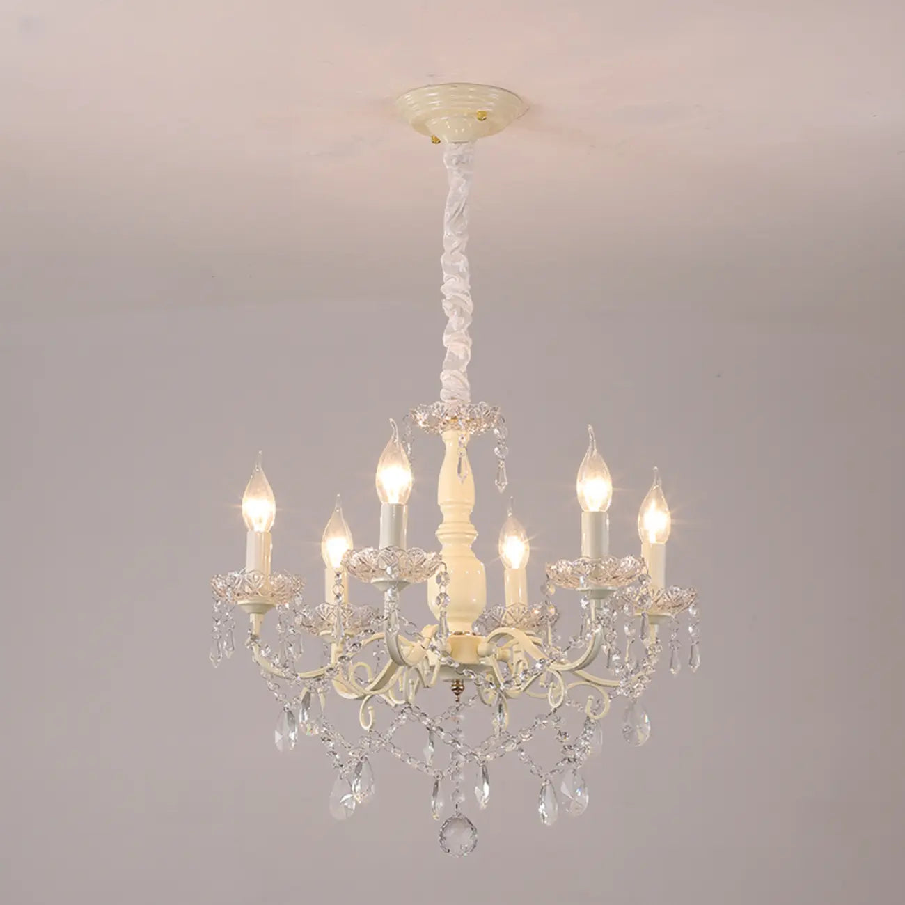 French Romantic Dimmable 8-Light Crystal Chandelier