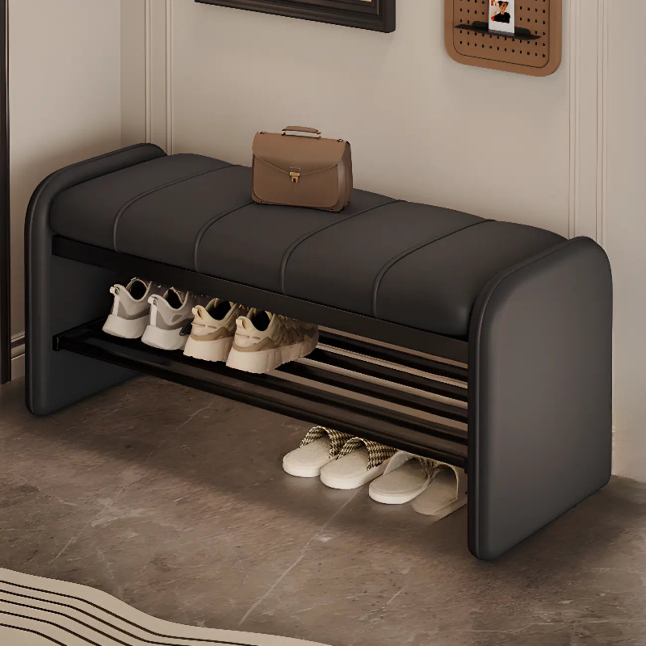 Solid Color Modern Upholstered Bedroom Bench with Storage