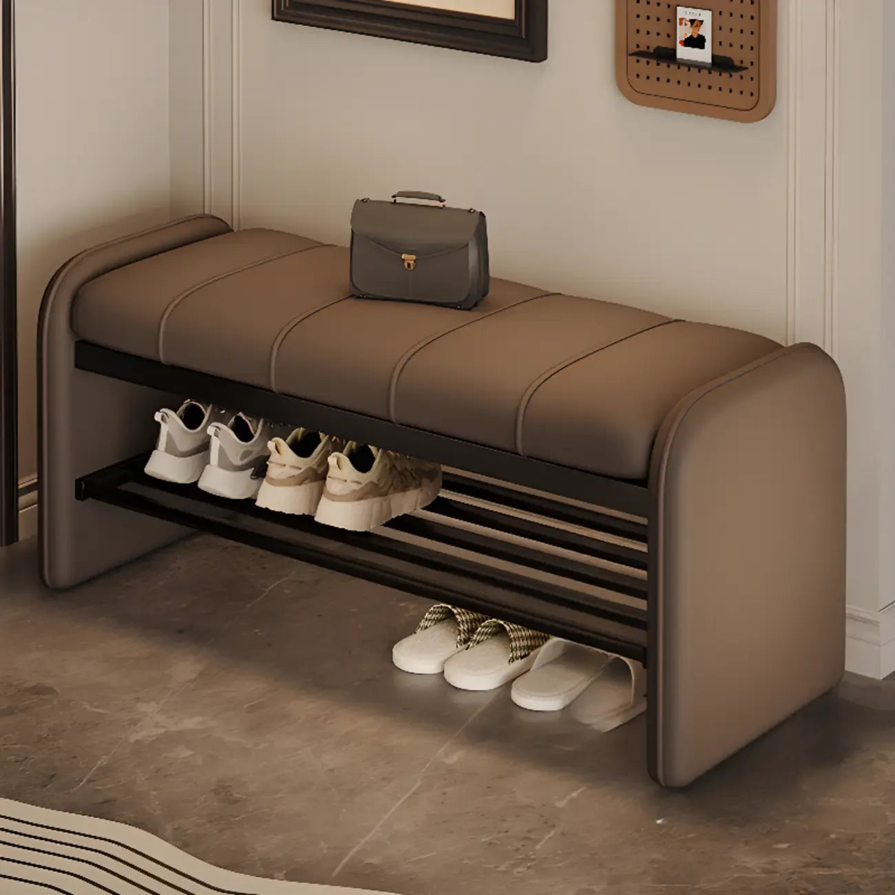 Solid Color Modern Upholstered Bedroom Bench with Storage