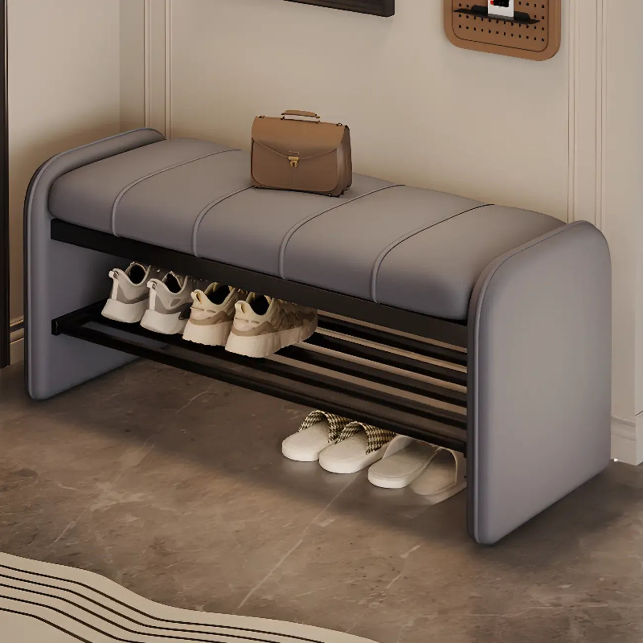 Solid Color Modern Upholstered Bedroom Bench with Storage