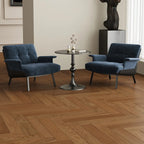 Art Deco Flannel Tufted Back Accent Chair with Arms