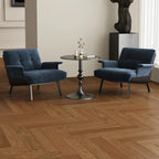 Art Deco Flannel Tufted Back Accent Chair with Arms