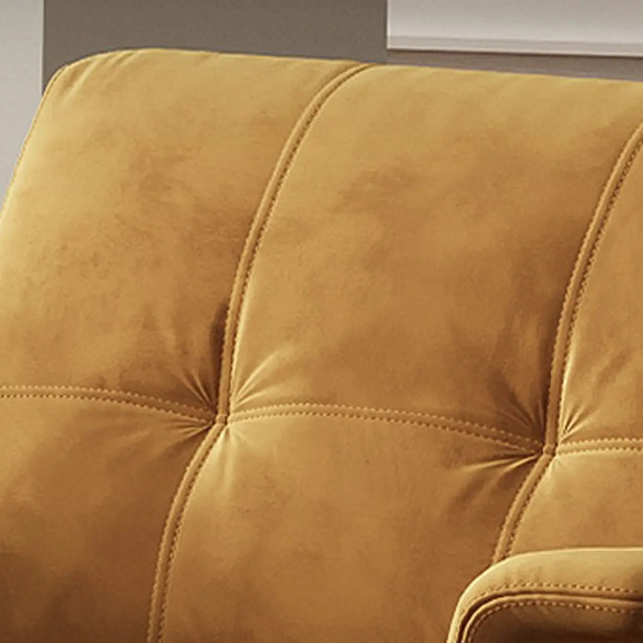 Art Deco Flannel Tufted Back Accent Chair with Arms