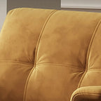 Art Deco Flannel Tufted Back Accent Chair with Arms