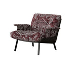 Art Deco Flannel Tufted Back Accent Chair with Arms