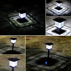 Modern Black Metal Solar Stake Landscape Lighting