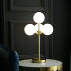3 Color Dimmable Gold Glass Globe Table Lamp for Bedside