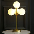 3 Color Dimmable Gold Glass Globe Table Lamp for Bedside