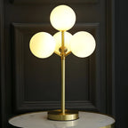 3 Color Dimmable Gold Glass Globe Table Lamp for Bedside