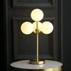 3 Color Dimmable Gold Glass Globe Table Lamp for Bedside