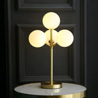 3 Color Dimmable Gold Glass Globe Table Lamp for Bedside