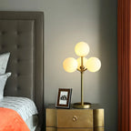 3 Color Dimmable Gold Glass Globe Table Lamp for Bedside