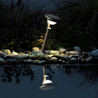 Simple Dark Grey Solar Stake Light with Bowl Plastic Shade