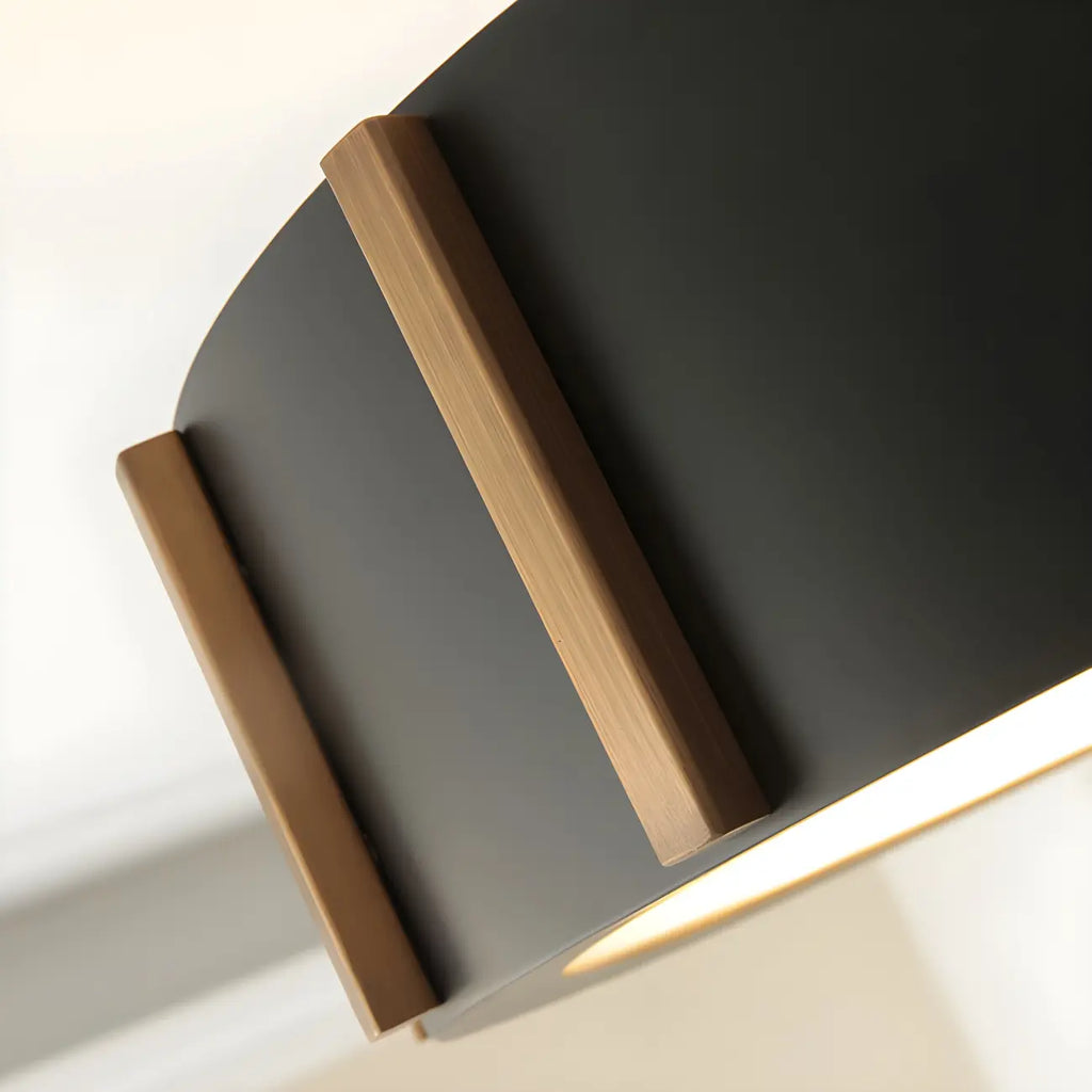 Rustic Round Metal LED Semi Flush Ceiling Light for Bedroom