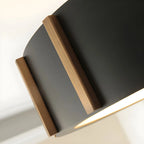 Rustic Round Metal LED Semi Flush Ceiling Light for Bedroom