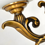 Vintage Brass Lotus Glass Shade Wall Sconce Light