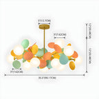 Pastel Sphere Glass and Metal Starburst Chandelier